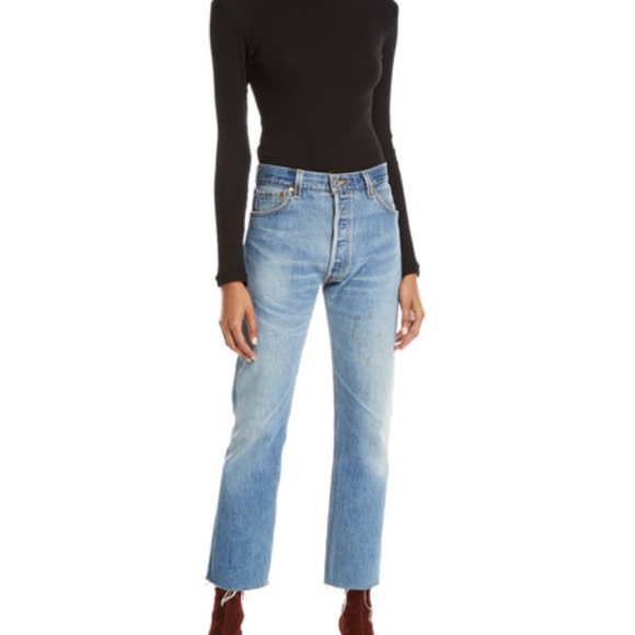 Re/Done Denim - RE/DONE Repurposed High Waist Stovepipe Jeans